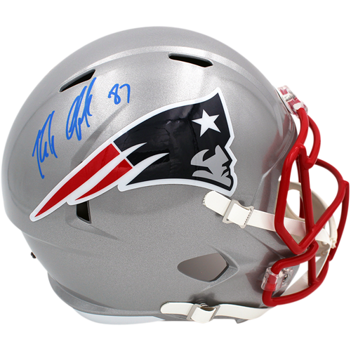 Autographed Rob Gronkowski New England Patriots Deluxe Full-Size Replica Helmet - Gronk Holo-Powers Sports Memorabilia