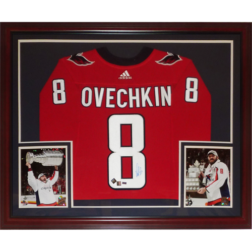 Autographed Alex Ovechkin Washington Capitals (Red #8) Deluxe Framed Jersey - Ovechkin Holo-Powers Sports Memorabilia