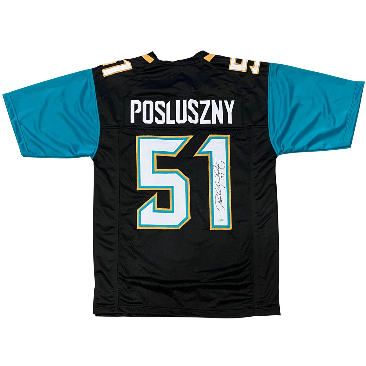 Autographed Paul Posluszny Jacksonville Jaguars (Black #51) Custom Jersey-Powers Sports Memorabilia