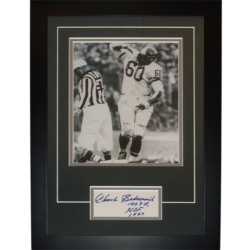 Autographed Chuck Bednarik Philadelphia Eagles (Over Gifford) "Signature Series" Frame - JSA-Powers Sports Memorabilia