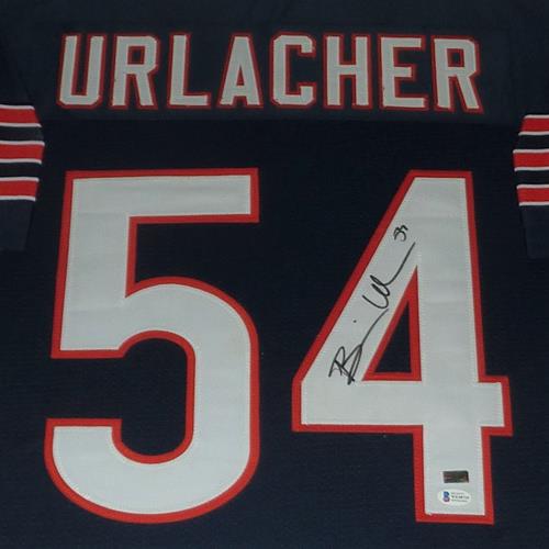Autographed Brian Urlacher Chicago Bears (Blue #54) Deluxe Framed Jersey - Beckett-Powers Sports Memorabilia
