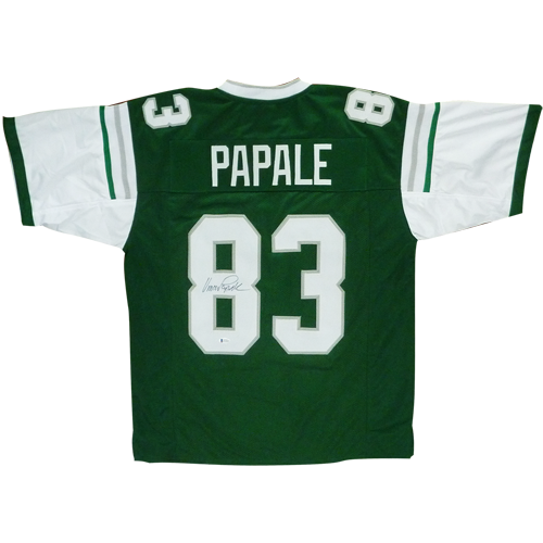 Autographed Vince Papale Philadelphia Eagles (Green #83) Custom Jersey - Beckett-Powers Sports Memorabilia