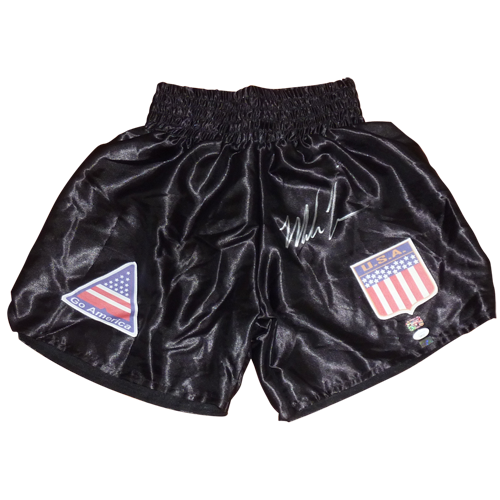 Autographed Mike Tyson Black Boxing Trunks - Tyson Holo, JSA-Powers Sports Memorabilia