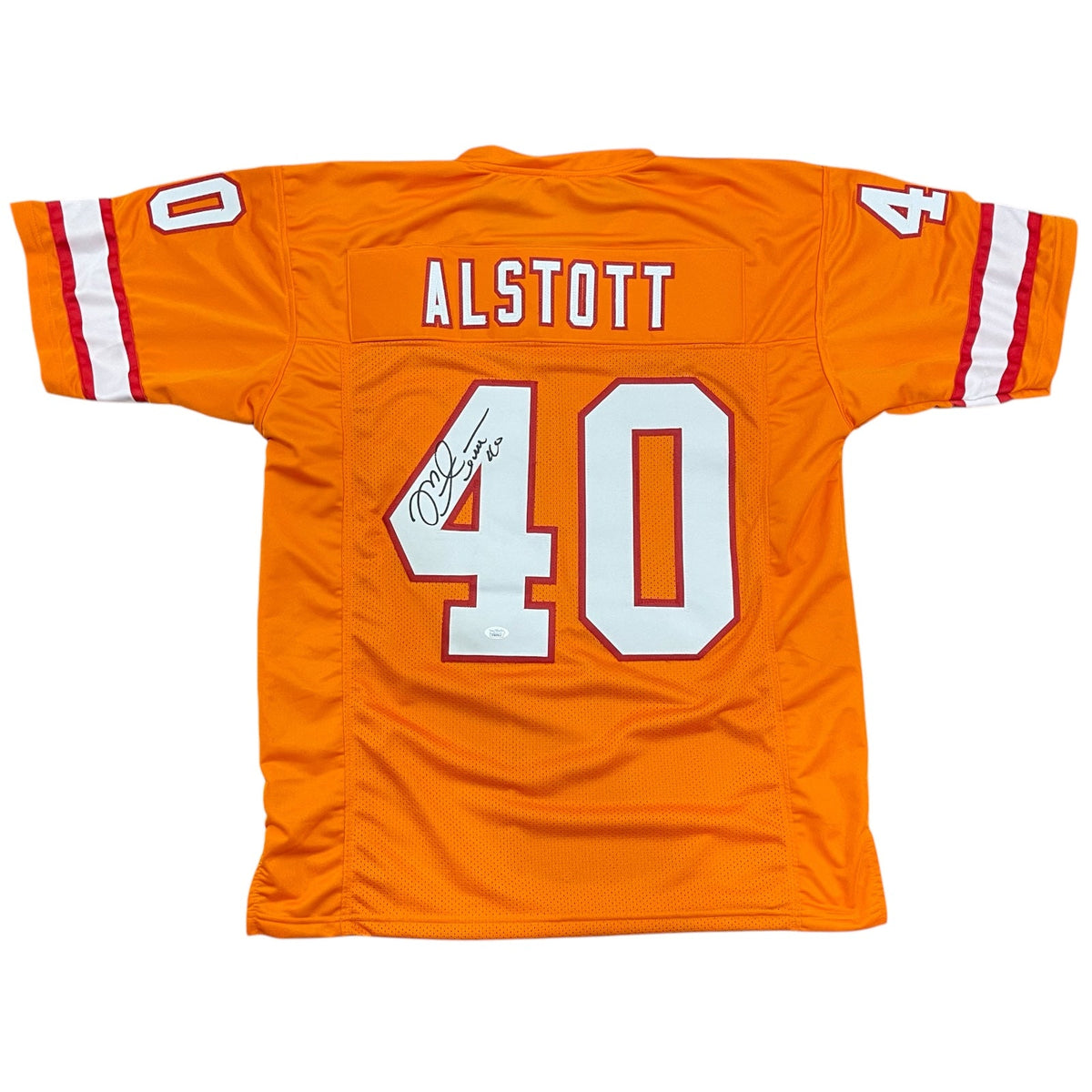 Autographed Mike Alstott Tampa Bay Buccaneers (Throwback Creamsicle #40) Custom Jersey - JSA-Powers Sports Memorabilia