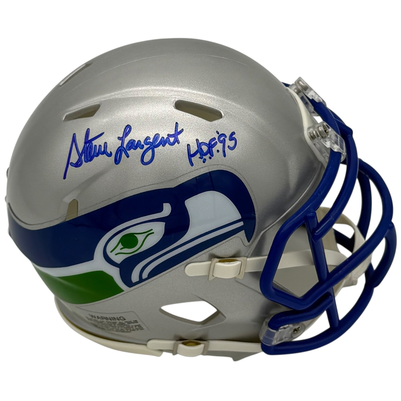 Autographed Steve Largent Seattle Seahawks (Throwback) Mini Helmet w/ "HOF 95" - JSA-Powers Sports Memorabilia