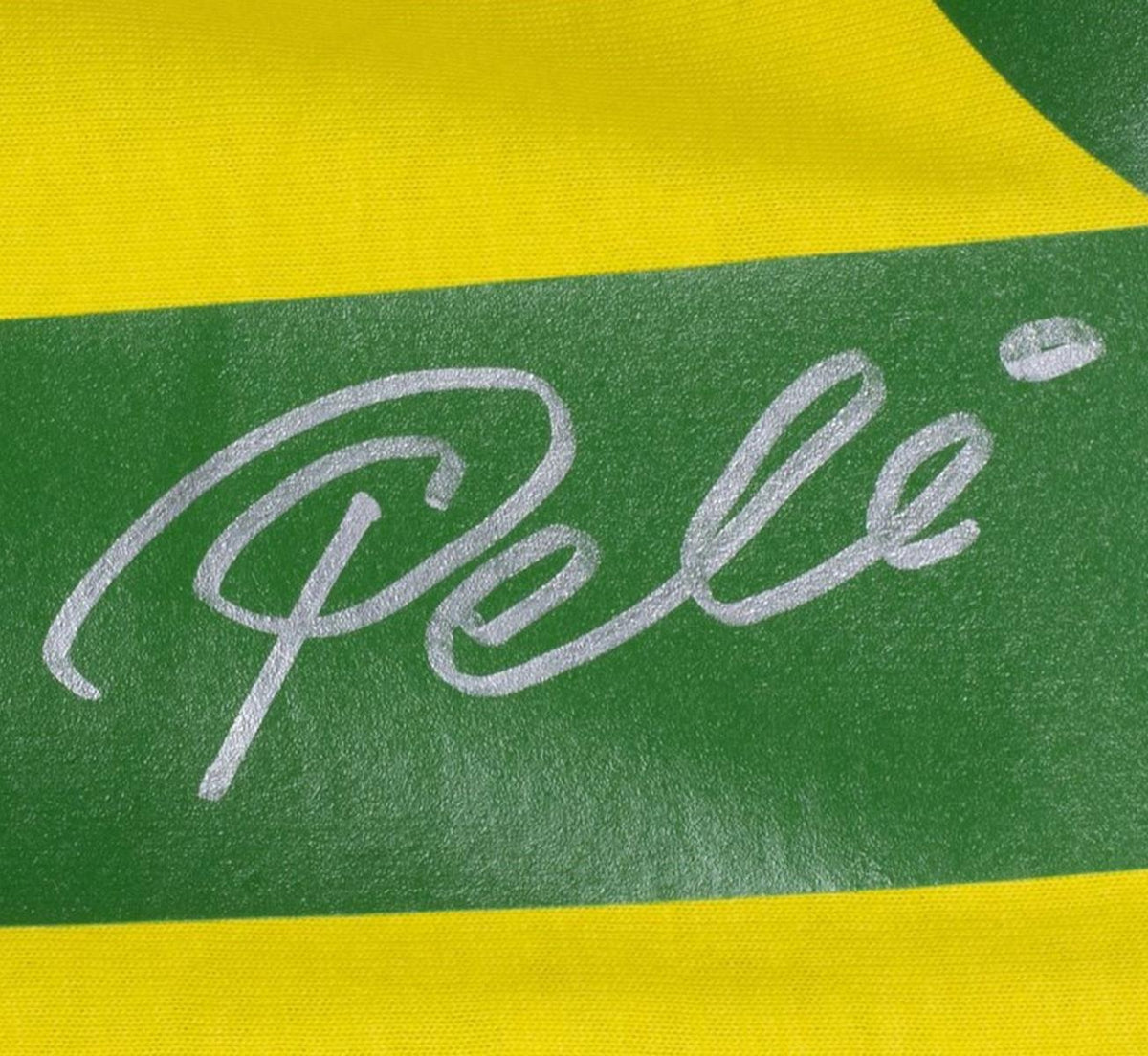 Autographed Pele Brazil (Yellow #10) Replica Soccer Jersey - Beckett-Powers Sports Memorabilia