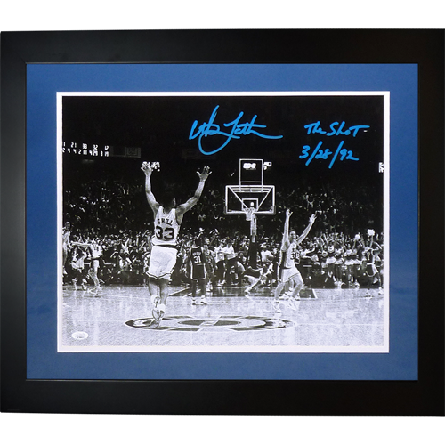 Autographed Christian Laettner Duke Blue Devils (1992 Final Four) Deluxe Framed 16x20 Photo w/ "The Shot", "3/28/92" - JSA-Powers Sports Memorabilia
