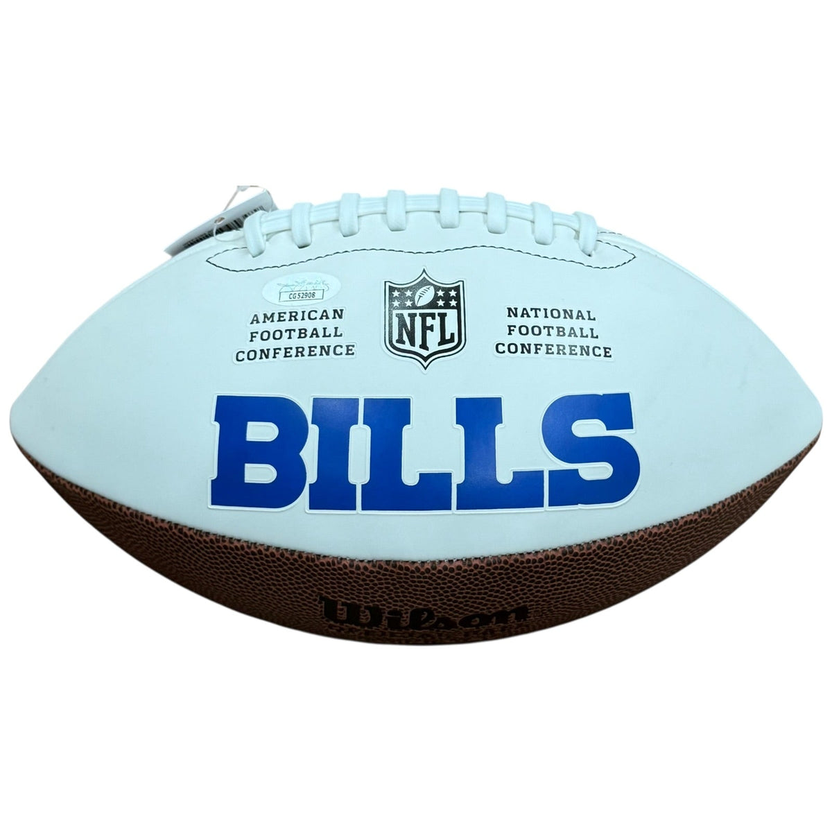 Autographed Jim Kelly Buffalo Bills Logo Football-Powers Sports Memorabilia