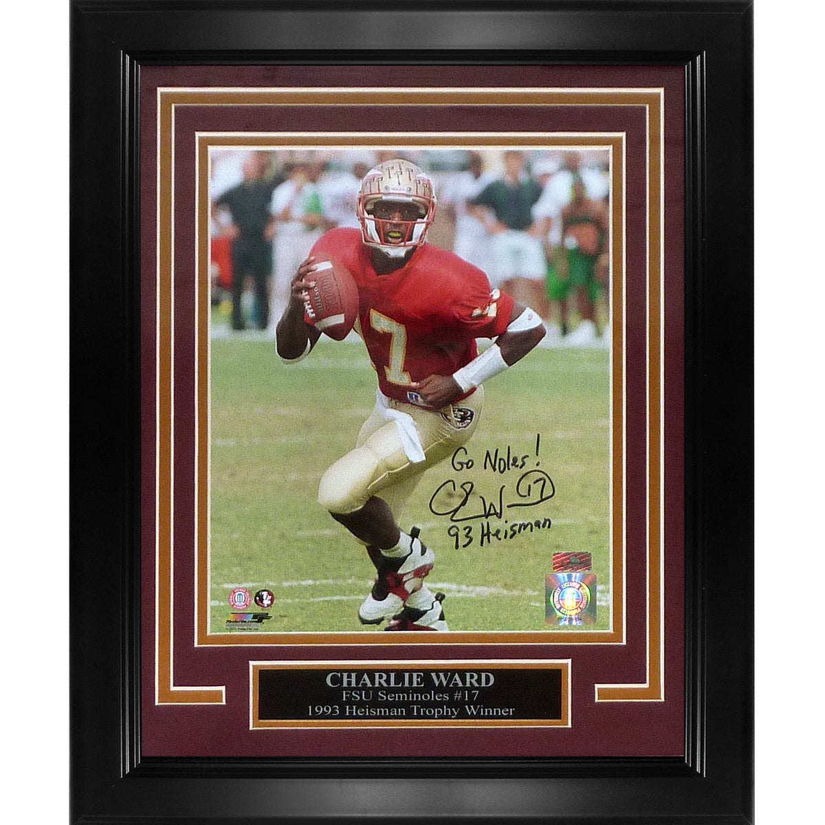 Autographed Charlie Ward FSU Florida State Seminoles Deluxe Framed 8x10 Photo-Powers Sports Memorabilia