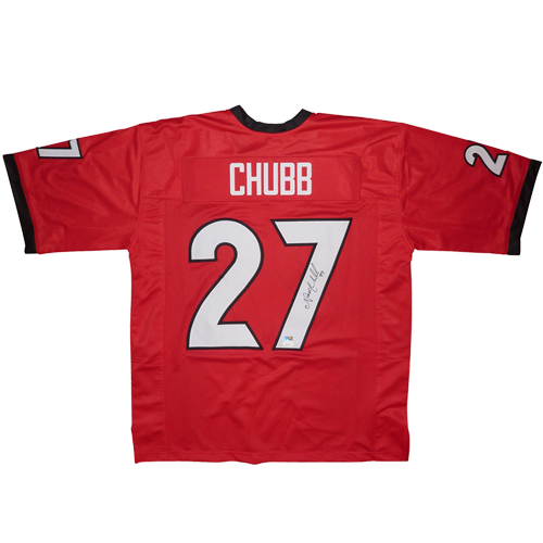 Autographed Nick Chubb Georgia Bulldogs (Red #27) Custom Jersey - JSA-Powers Sports Memorabilia