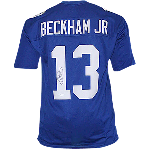 Autographed Odell Beckham Jr. New York Giants (Blue #13) Custom Jersey - JSA-Powers Sports Memorabilia