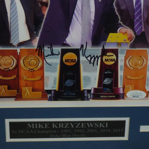 Autographed Mike Krzyzewski Duke Blue Devils Deluxe Framed 8x10 Promo Photo - JSA-Powers Sports Memorabilia