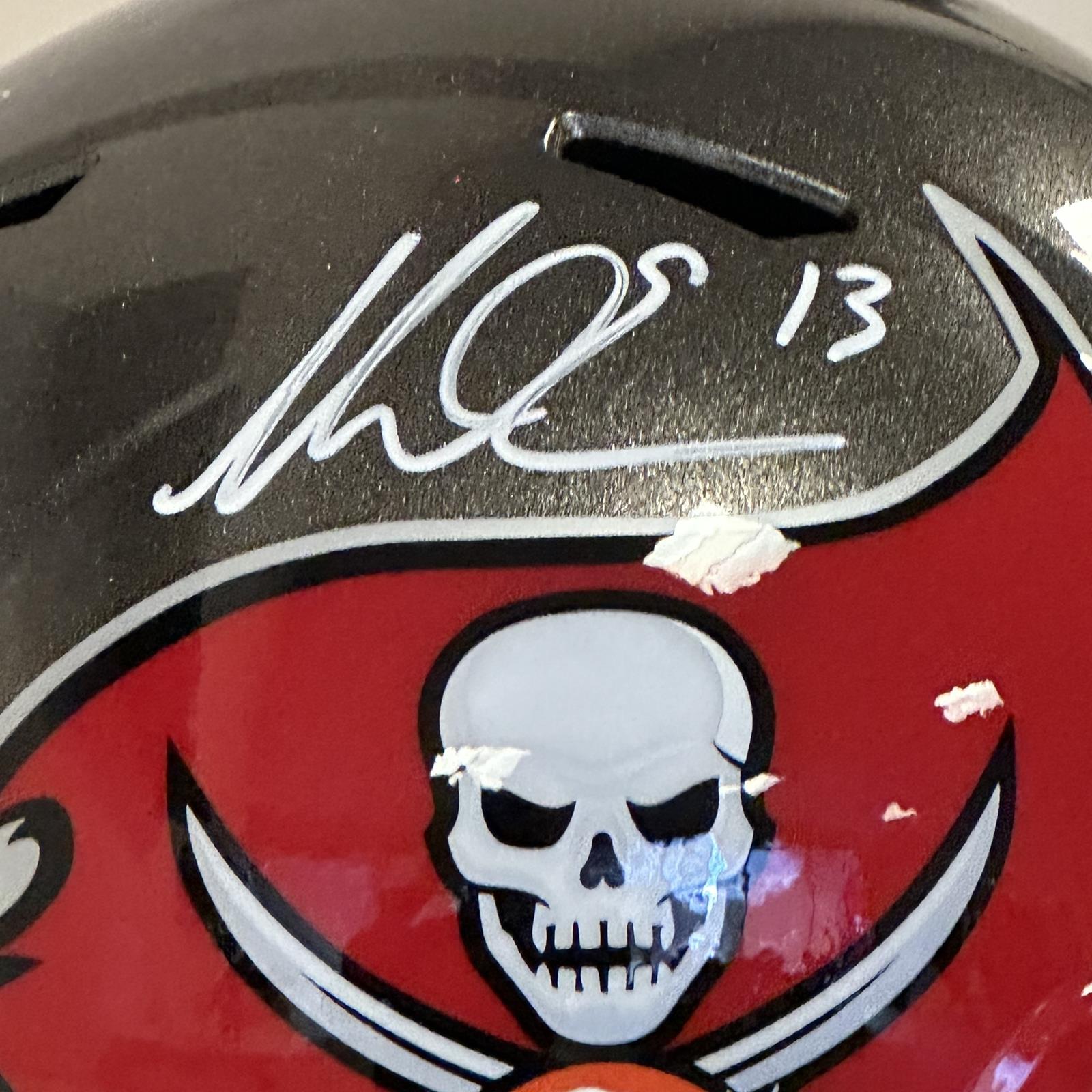 Autographed Mike Evans Tampa Bay Buccaneers (Speed) Deluxe Full-Size Replica Helmet - Beckett-Powers Sports Memorabilia