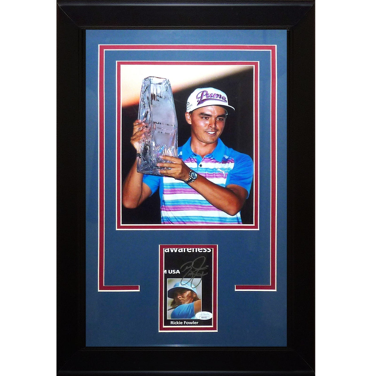 Autographed Rickie Fowler Golf (TPC Trophy) "Signature Series" Frame - JSA-Powers Sports Memorabilia