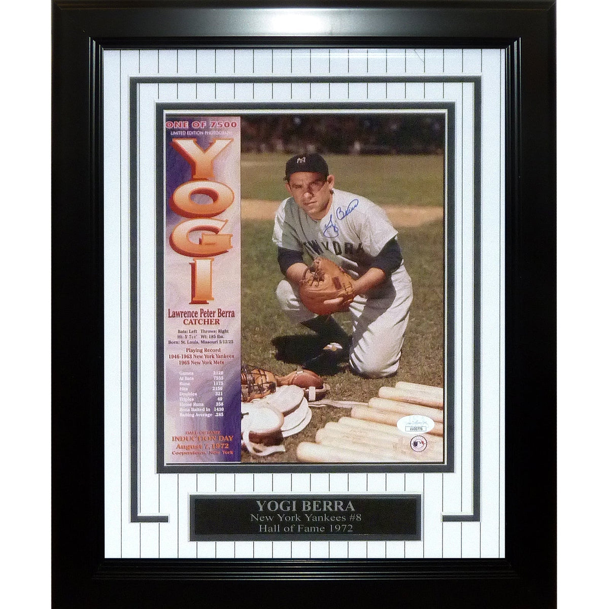 Autographed Yogi Berra New York Yankees Deluxe Framed 8x10 Photo - JSA-Powers Sports Memorabilia