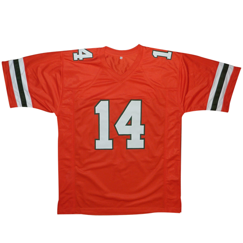 Autographed Vinny Testaverde Miami Hurricanes (Orange #14) Custom Jersey w/ "Heisman 1986" - Beckett-Powers Sports Memorabilia