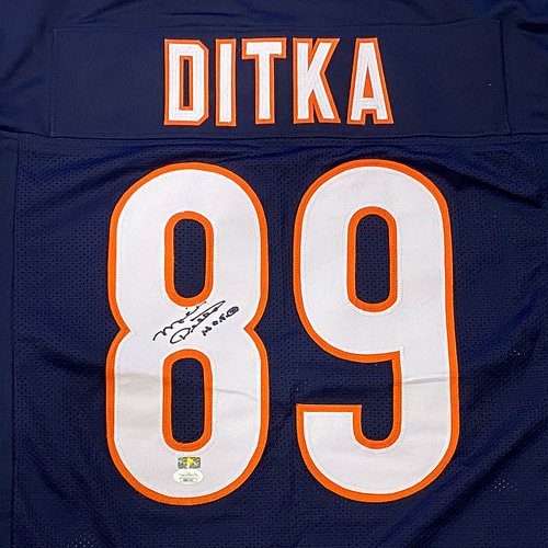 Autographed Mike Ditka Chicago (Navy Blue #89) Custom Jersey - JSA-Powers Sports Memorabilia
