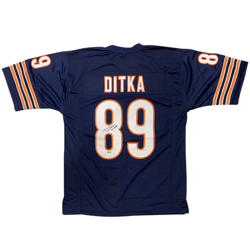 Autographed Mike Ditka Chicago (Navy Blue #89) Custom Jersey - JSA-Powers Sports Memorabilia