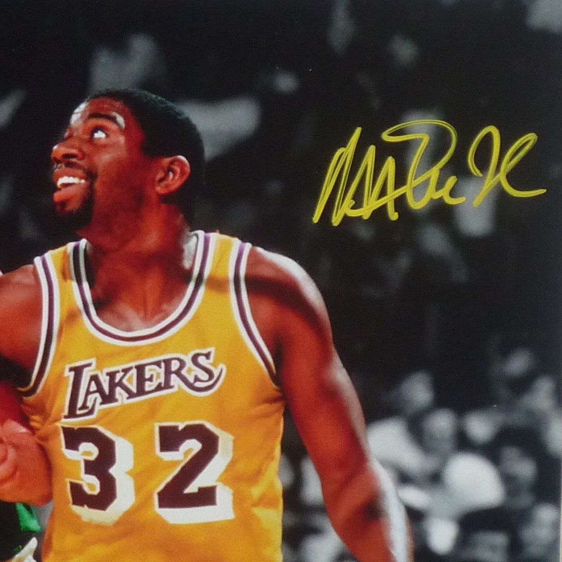 Autographed Larry Bird and Magic Johnson Dual Deluxe Framed 16x20 Photo - Beckett Witness-Powers Sports Memorabilia