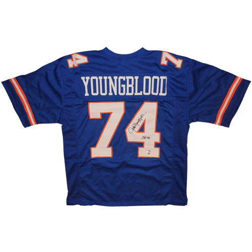Autographed Jack Youngblood Florida Gators (Blue #74) Custom Jersey-Powers Sports Memorabilia