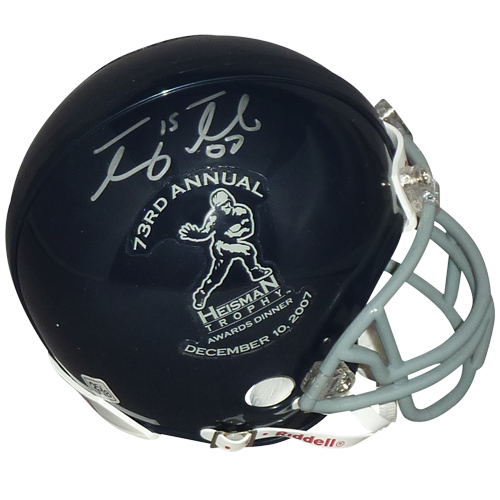 Autographed Tim Tebow 2007 Heisman Trophy Dinner (Navy) Mini Helmet w/ "07"- Very Rare - Tebow Holo-Powers Sports Memorabilia