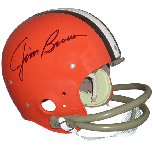 Autographed Jim Brown Cleveland Browns TK Suspension Helmet - JSA Witness-Powers Sports Memorabilia