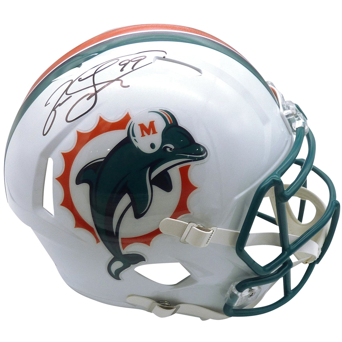 Autographed Jason Taylor Miami Dolphins (Throwback) Deluxe Full-Size Replica Helmet - JSA-Powers Sports Memorabilia