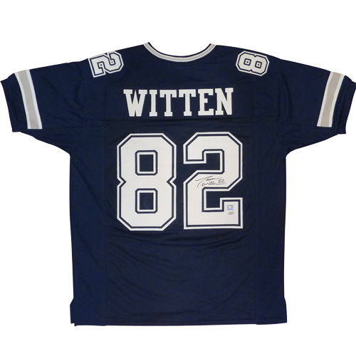 Autographed Jason Witten Dallas Cowboys (Blue #82) Custom Jersey - Witten Holo-Powers Sports Memorabilia