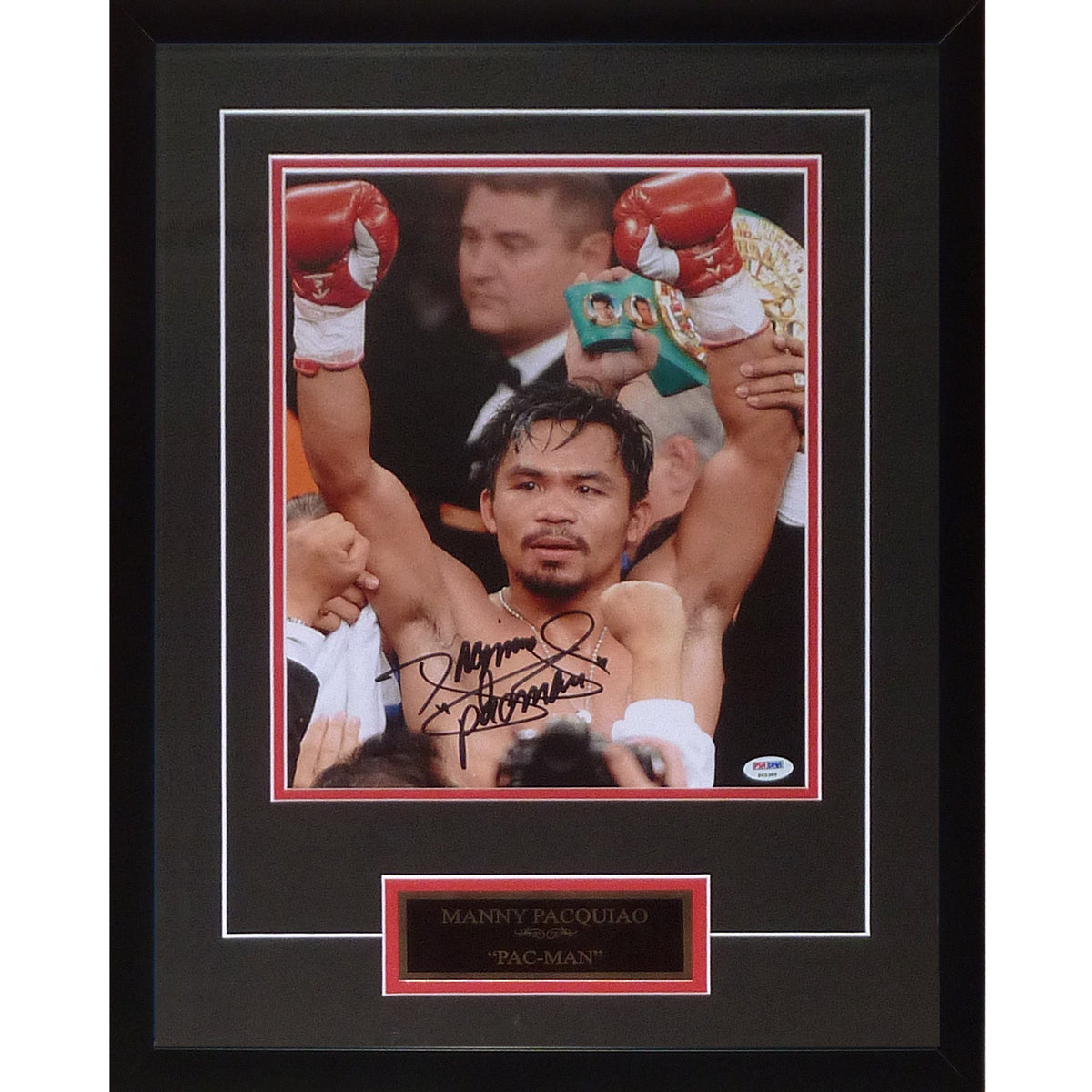 Autographed Manny Pacquiao Boxing Deluxe Framed 11x14 Photo with Nameplate - PSA/DNA-Powers Sports Memorabilia