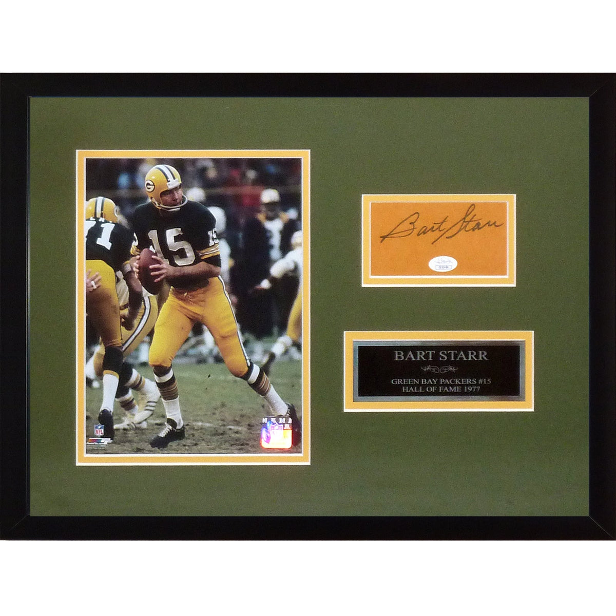 Autographed Bart Starr Green Bay Packers Deluxe Tribute Framed Piece - JSA-Powers Sports Memorabilia