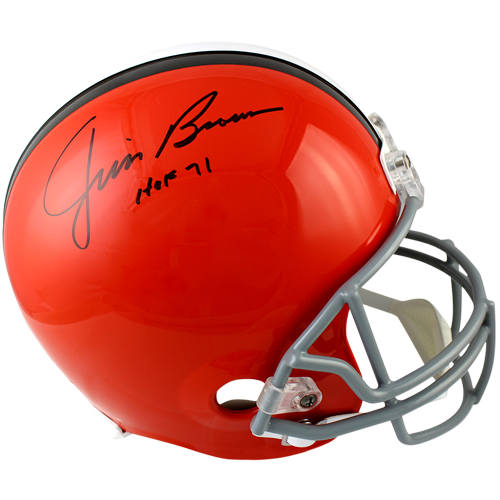 Autographed Jim Brown Cleveland Browns Deluxe Full-Size Replica Helmet w/ HOF 71 - TriStar-Powers Sports Memorabilia