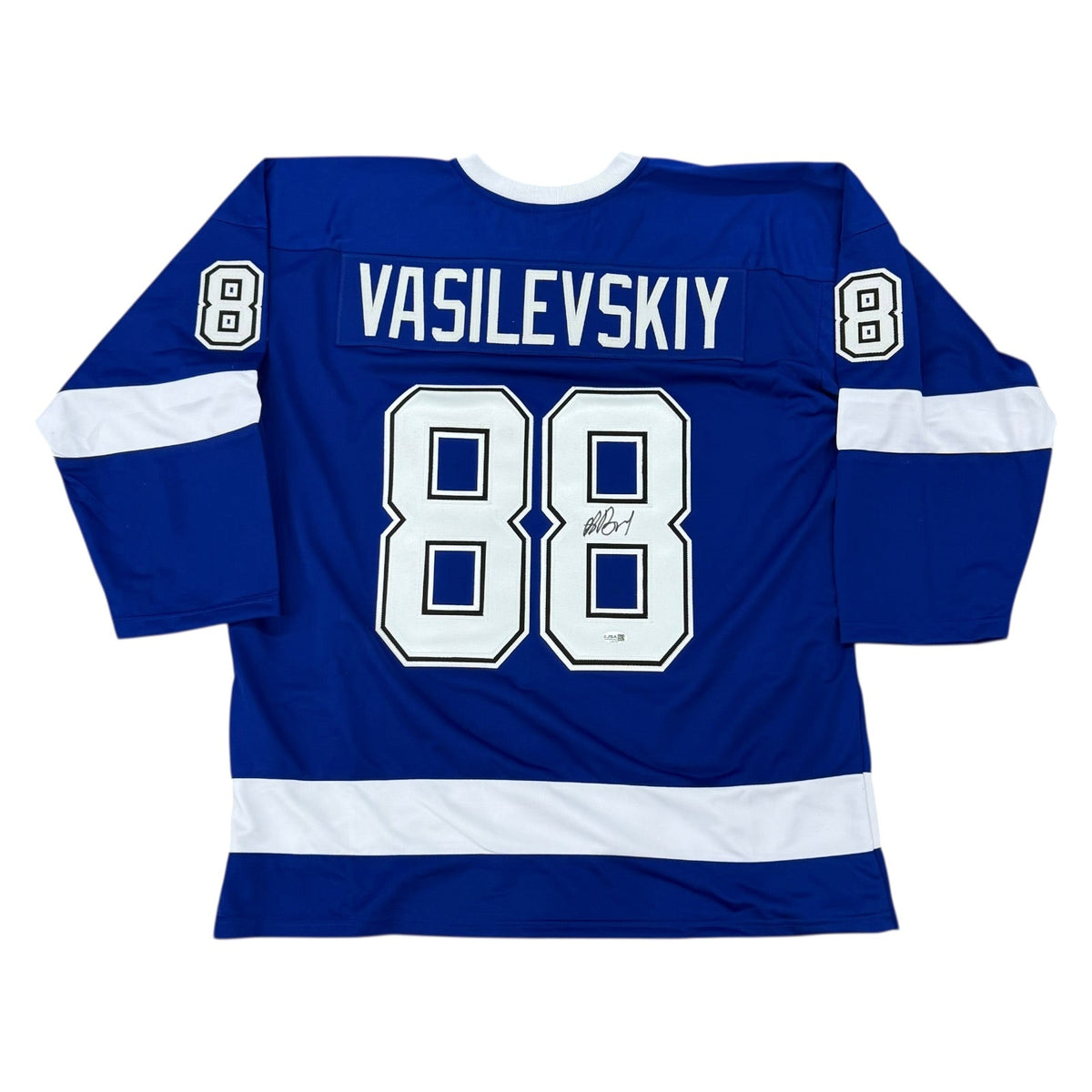 Autographed Andrei Vasilevskiy Tampa Bay (Blue #88) Custom Hockey Jersey - JSA Witness-Powers Sports Memorabilia