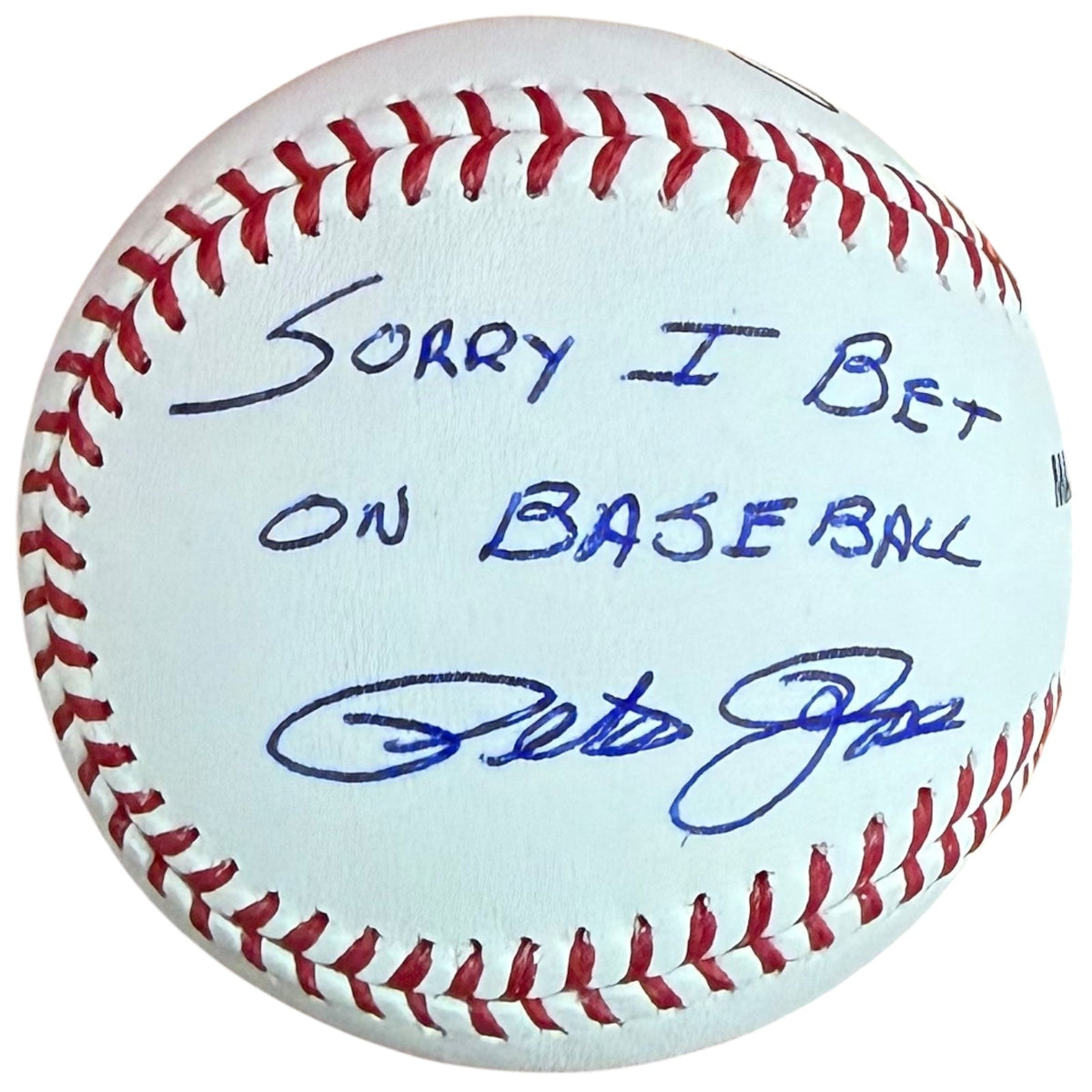 Autographed Pete Rose Official MLB Baseball w/ "Sorry I Bet On Baseball" - JSA-Powers Sports Memorabilia