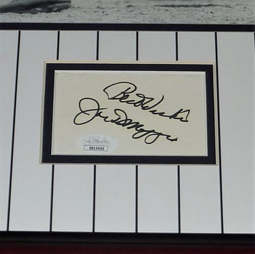Autographed Joe DiMaggio New York Yankees Deluxe Framed 11x14 Photo with Cut Signature - JSA Letter-Powers Sports Memorabilia