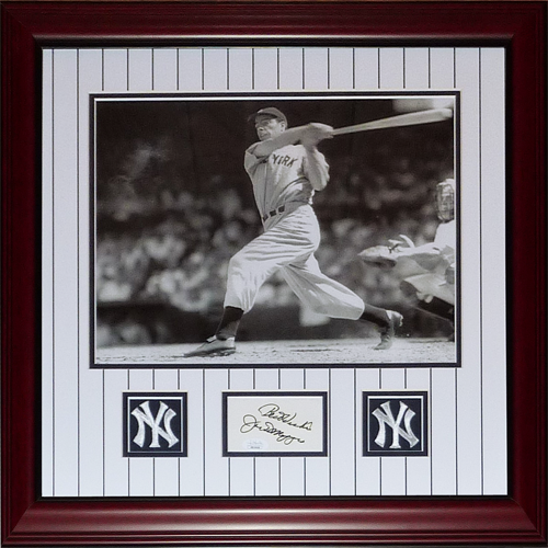 Autographed Joe DiMaggio New York Yankees Deluxe Framed 11x14 Photo with Cut Signature - JSA Letter-Powers Sports Memorabilia