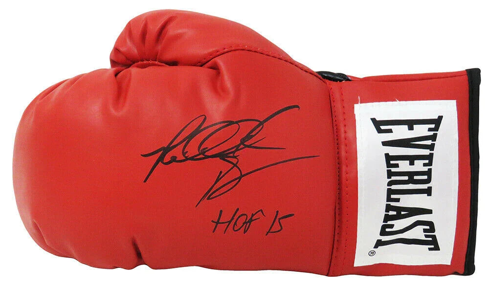 Autographed Riddick Bowe Red Everlast Boxing Glove w/ "HOF 15" - JSA-Powers Sports Memorabilia