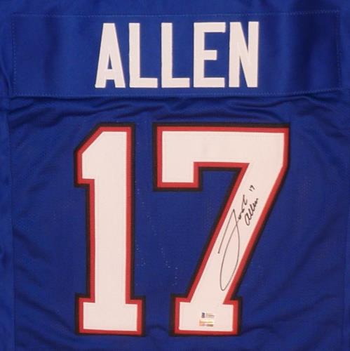 Autographed Josh Allen Buffalo (Blue #17) Custom Jersey - Beckett-Powers Sports Memorabilia
