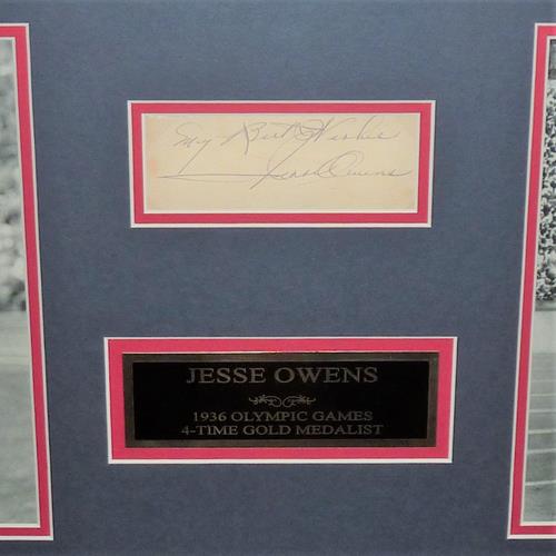Autographed Jesse Owens USA Track 1936 Olympics Deluxe Framed Tribute Piece - JSA Letter-Powers Sports Memorabilia