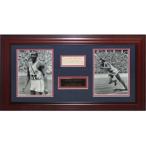 Autographed Jesse Owens USA Track 1936 Olympics Deluxe Framed Tribute Piece - JSA Letter-Powers Sports Memorabilia
