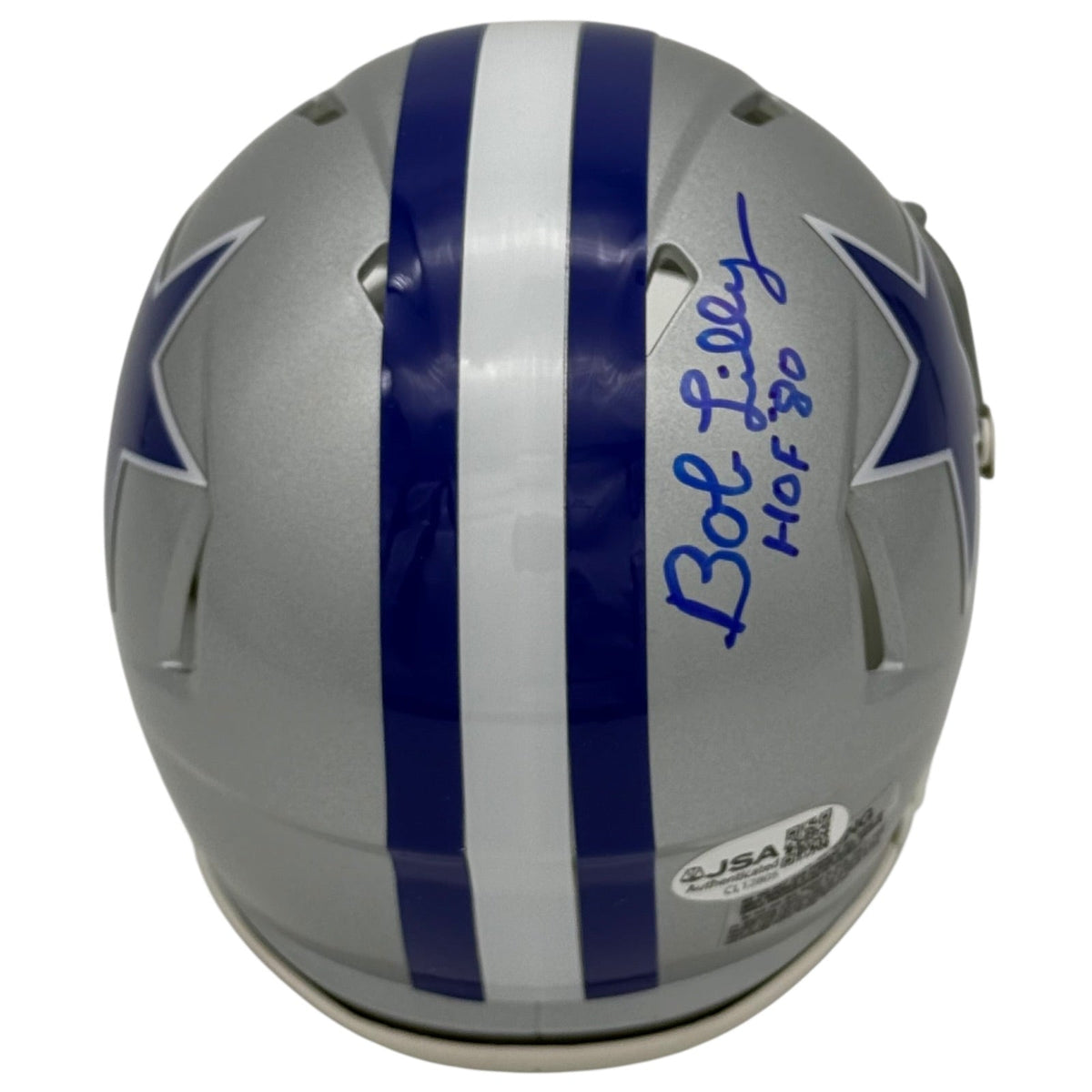 Autographed Bob Lilly Dallas Cowboys (Throwback) Mini Helmet w/ HOF 80-Powers Sports Memorabilia