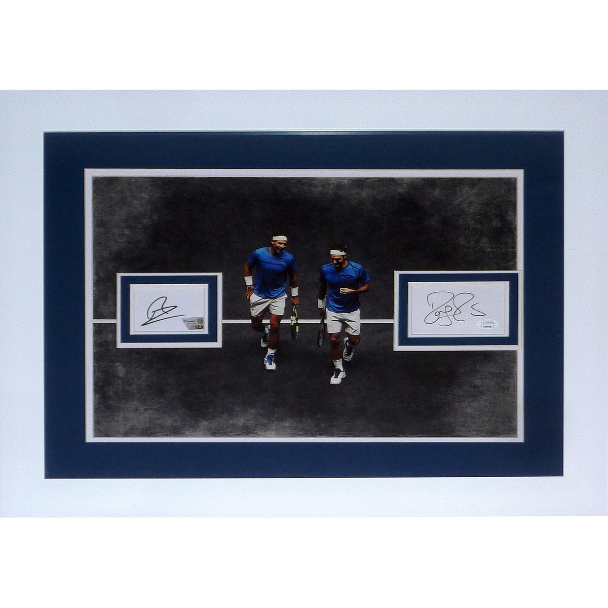Autographed Roger Federer And Rafael Nadal Tennis 20x28 Photograph with Floating Matted Autographs - JSA-Powers Sports Memorabilia