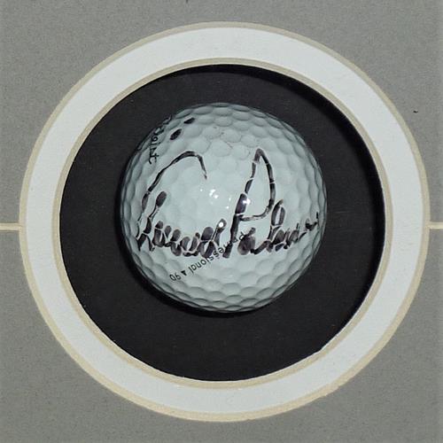 Autographed Jack Nicklaus, Arnold Palmer And Gary Player Golf Ball Shadowbox Deluxe Frame - JSA Full Letters-Powers Sports Memorabilia