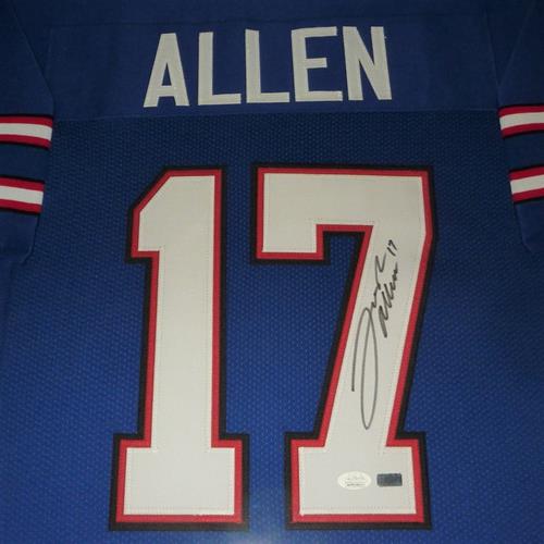 Autographed Josh Allen Buffalo Bills (Blue #17) Deluxe Framed Jersey - JSA-Powers Sports Memorabilia