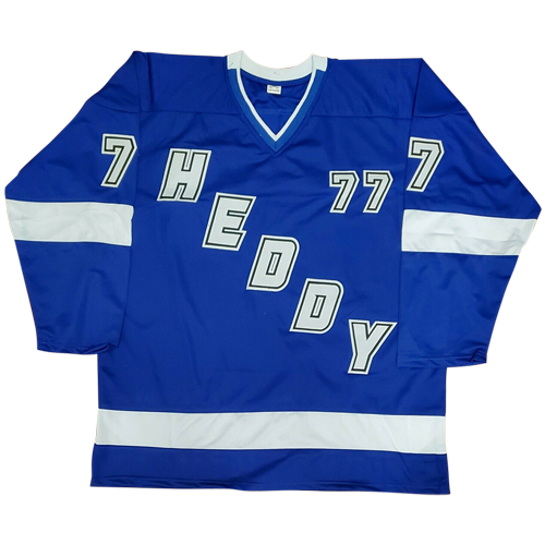 Autographed Victor Hedman Tampa Bay (Blue #77) Custom Jersey - JSA-Powers Sports Memorabilia