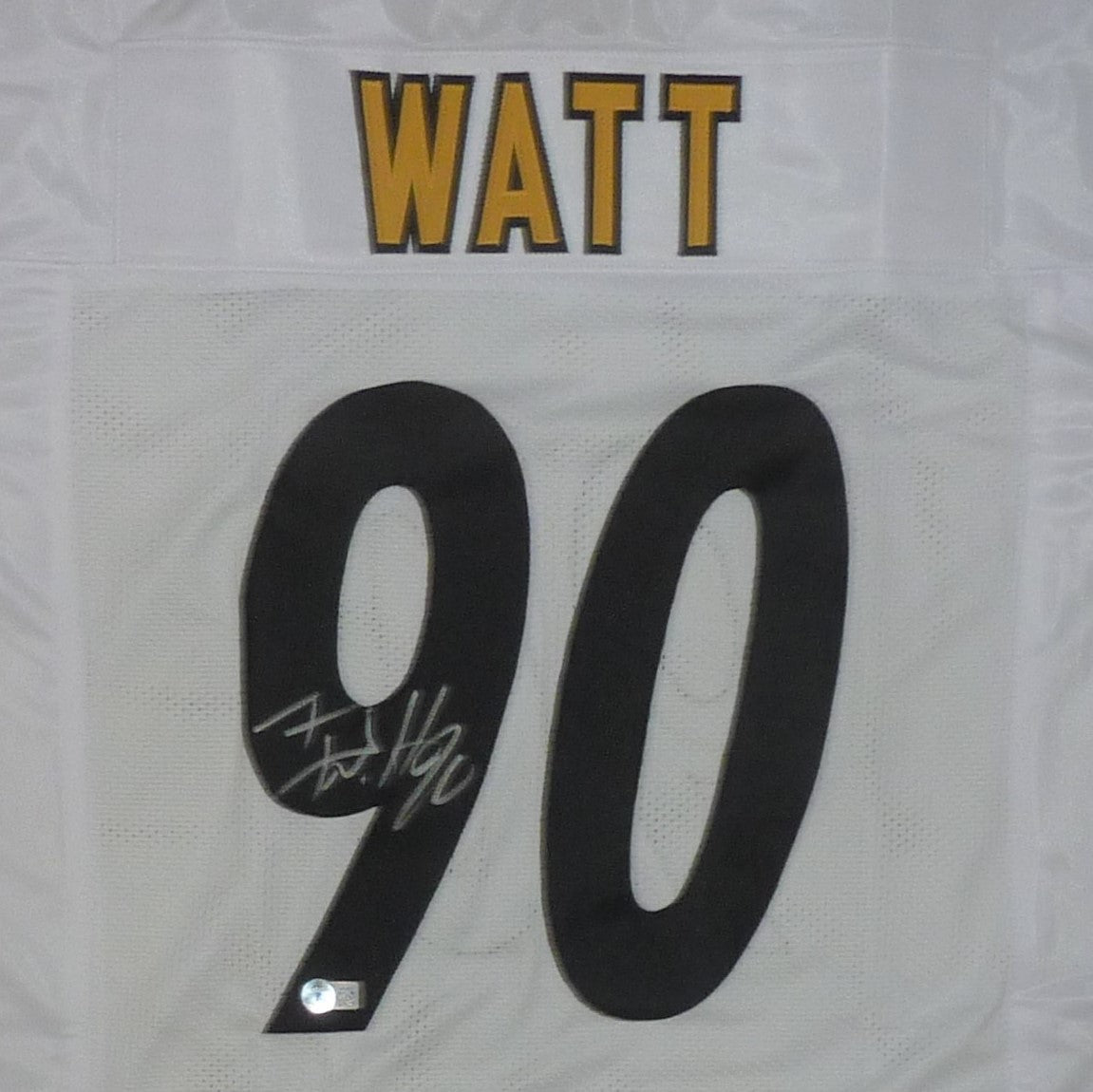 Autographed T.J. Watt Pittsburgh (White #90) Custom Jersey - Beckett-Powers Sports Memorabilia