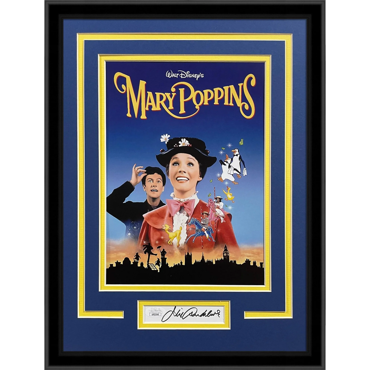 Autographed Julie Andrews Mary Poppins 8x12 Movie Poster Deluxe Framed Piece - JSA-Powers Sports Memorabilia