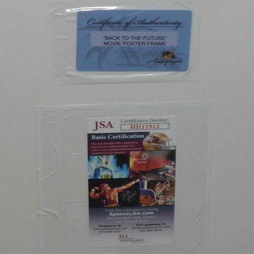 Back To The Future Full-Size Movie Poster Deluxe Framed with Michael J Fox Autograph - JSA | Collectible Memorabilia-Powers Sports Memorabilia