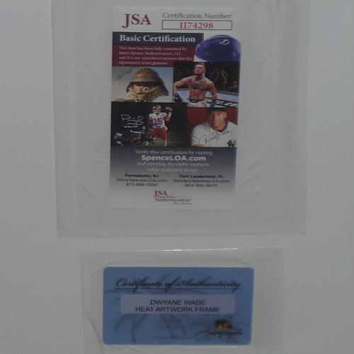 Autographed Dwyane Wade Miami Heat 11x14 Splash Art Deluxe Framed Piece - JSA-Powers Sports Memorabilia