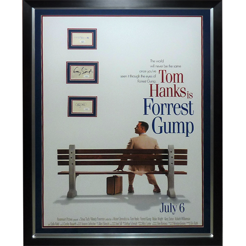 Forrest Gump Full-Size Movie Poster Deluxe Framed with 3 Cast Autographs - JSA | Collectible Memorabilia-Powers Sports Memorabilia