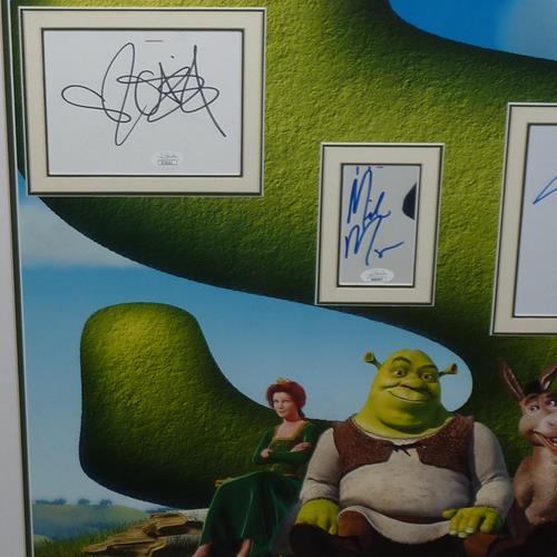 Shrek Full-Size Movie Poster Deluxe Framed with Mike Myers, Eddie Murphy, Cameron Diaz And John Lithgow Autographs - JSA-Powers Sports Memorabilia